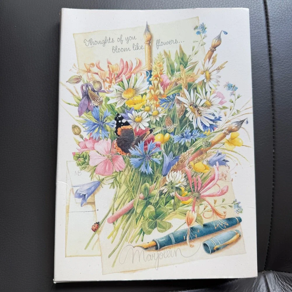 Vtg Hallmark Stationery Portfolio Marjolein Bastin Natures Sketchbook Open Set